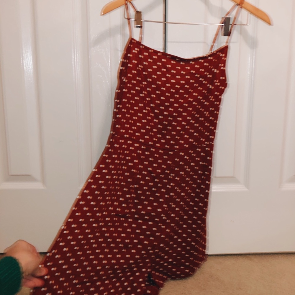 Maroon Polkadot romper